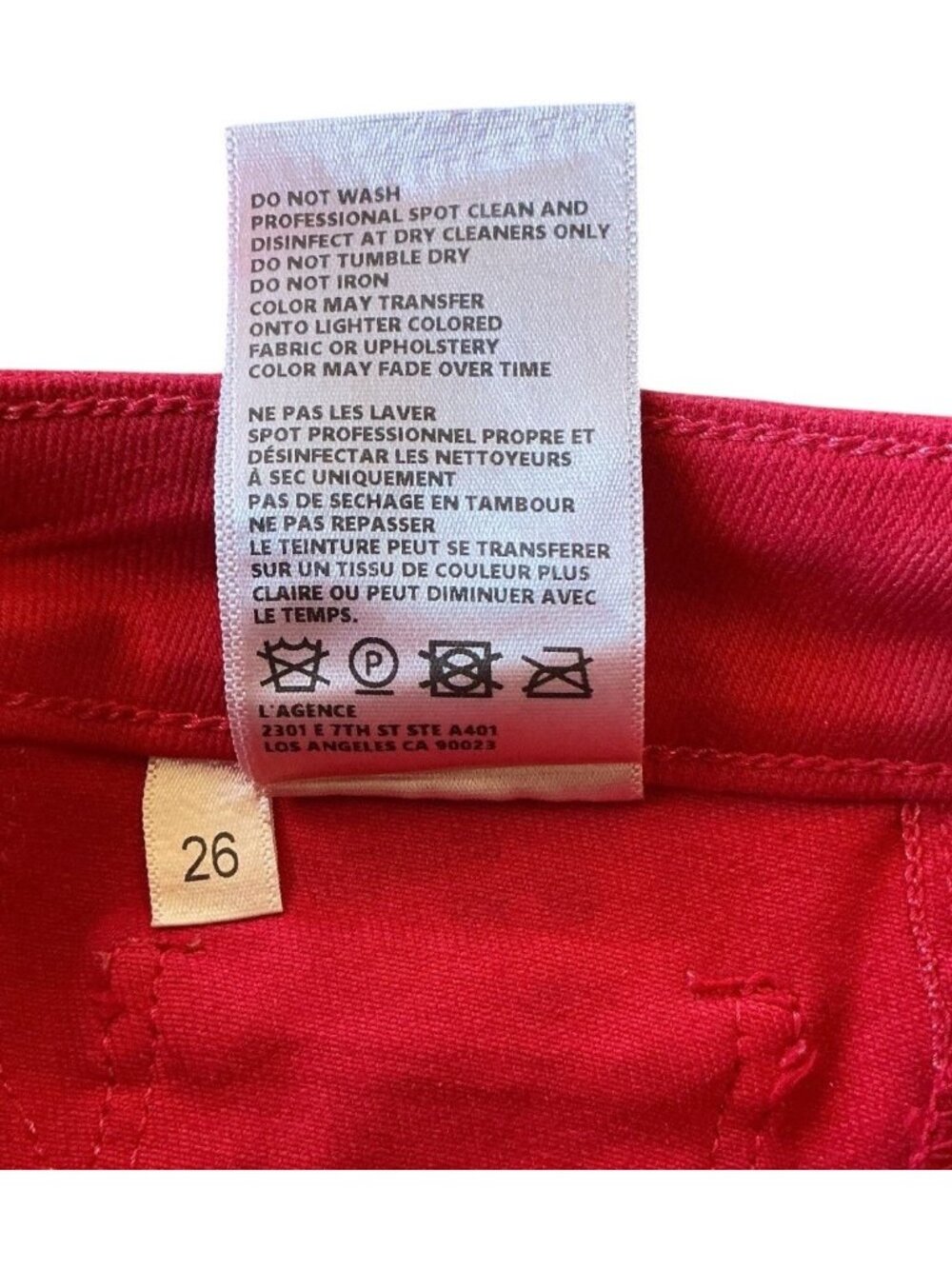 L'AGENCE Marty Coated Flare Jeans Tango Red High Rise Denim Size 26 New - Picture 14 of 14
